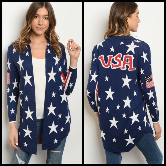 Sweaters - 🆕Restock-Navy with print stars cardigan